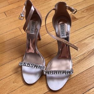 Badgley Mischka Elope Latte Satin Sandal Size 8.5
